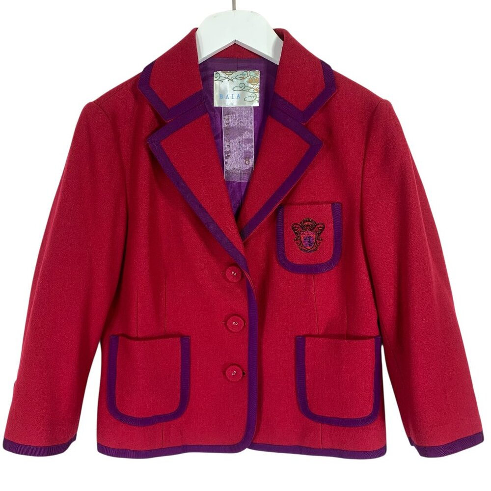 Baia Red purple Suit Jacket with Classic Fit and Versatile Style Boxy Fit sz8